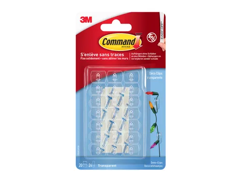 Sierklemmen Command 17026CLR inclusief bevestigingsstrip transparant