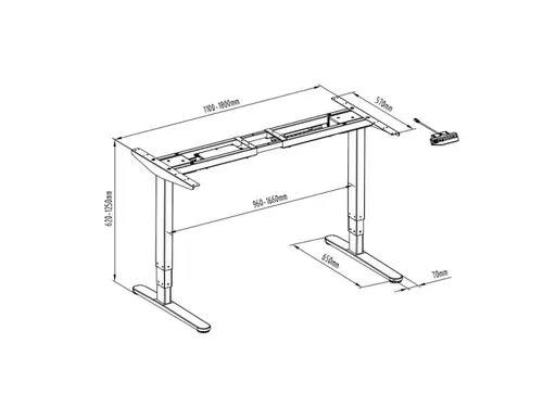 Elektrisch Verstelbaar Zit-Sta Bureau Frame Wit 180Cm