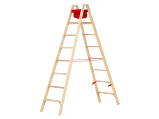 trapladder,beide zijden,2x8,treden,balk L 2,36m,hout - 3