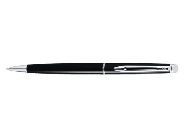 Balpen Waterman Hémisphère Black lacquer CT Medium Blauwe inkt