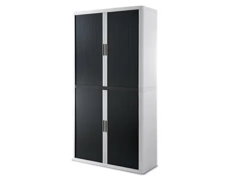 Roldeurkast HxBxD 2040x1100x415mm 4 Oh Romp Wit Front Zwart