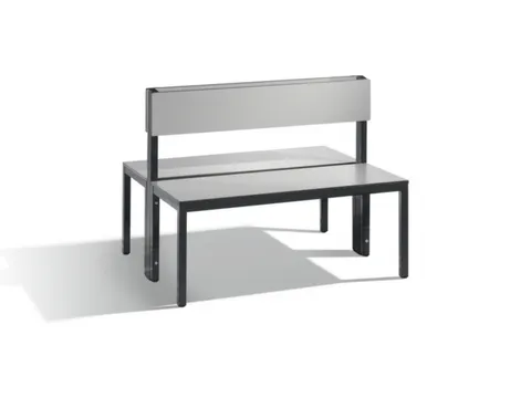 omkleedbank,HxLxD 796x1000x760mm,HPL zilvergrijs,frame staal RAL7021
