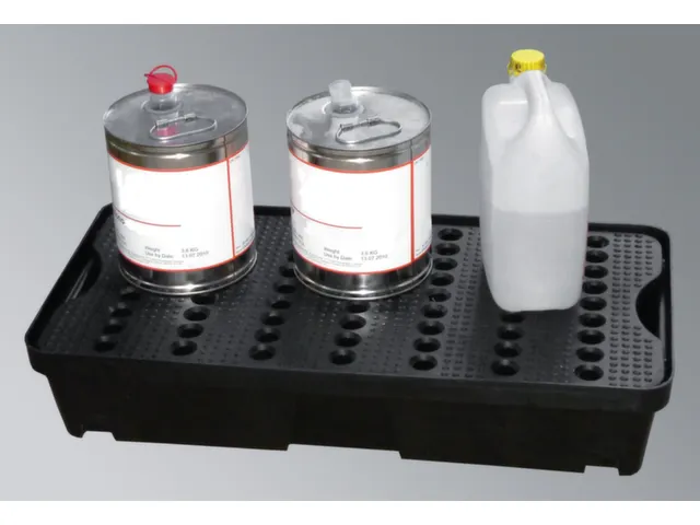 bac de rétention PE,p. bidons,vol. rétention 40l,HxlxP 155x800x600mm