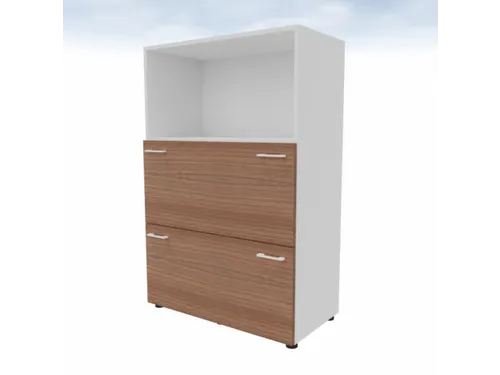 Hangmappenkast Hxbxd 1310x860x450mm 3 Oh Wit Front Noten 2 Laden