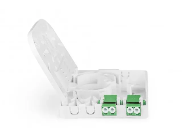 FTTH-behuizing met 2x LC (APC) DX-adapter wandmontage