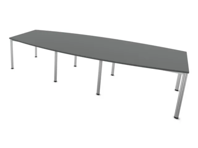 vergadertafel,HxBxD 740x3200x1400mm,vatvormig,MS-donkergrijs