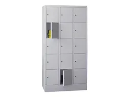 lockerkast,HxBxD 1850x900x500mm,3x5vakken,RAL7035,front RAL7035