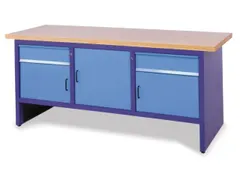 werkbank,HxBxD 845x2000x700mm,multiplexblad,RAL7035,front RAL7035