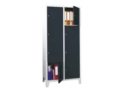 lockerkast,HxBxD 1850x800x500mm,2x4vakken,RAL7035,front RAL7016
