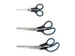 Easy grip jeu de 3 ciseaux 14/20/24,5cm noir/bleu acier inoxydable