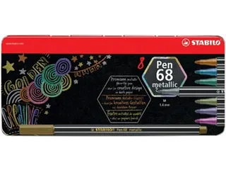 Pen 68 metallic viltstift 8 kleuren metalen - 3