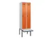 locker met bank,voor scheiding van kleding,HxBxD 2120x600x815mm,2vak