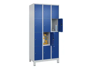 lockerkast,HxBxD 1950x900x500mm,3x4vakken,vak B 300mm,cil.-slot,voeten - 1