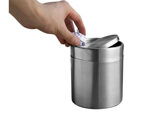 Afvalbak EKO Fandy tafelmodel met swingdeksel 1,5 liter rvs