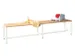 banc-patère,LxP 2000x370mm,barrettes en bois hêtre,piètement RAL901