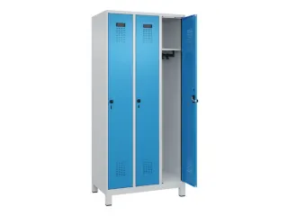 locker,HxBxD 1950x900x500mm,3vak,vak B 300mm,draaigrendel,voeten - 2