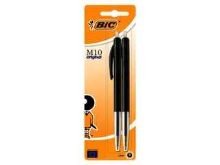 Balpen Bic M10 medium zwart blister à 2 stuks - 2