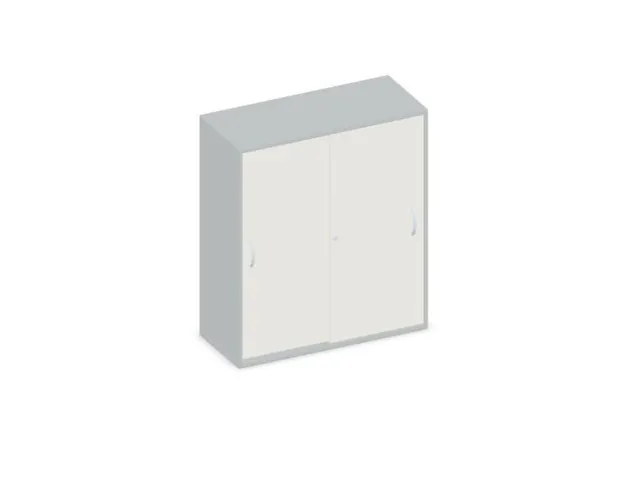 Schuifdeurkast 1150x1000x430mm Romp Lichtgrijs Decor Front Wit