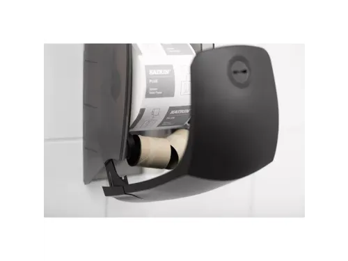Toiletpapierdispenser Katrin systeemrol duo zwart 77519
