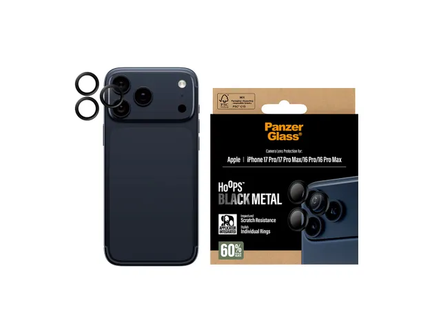 PanzerGlass Hoops Camera Lens Protector Black iPhone 17 Pro | iPh