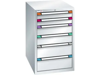 ladekast,HxBxD 1000x605x695mm,6lade(n),cil.-slot,RAL7035,front RAL7035 - 2