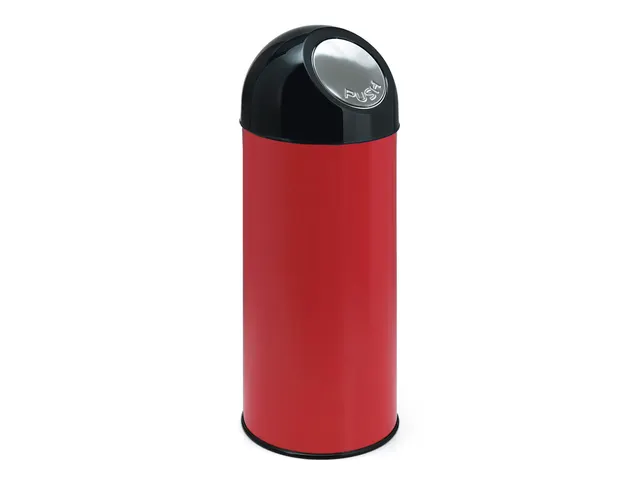 Afvalbak met pushdeksel en binnenemmer 55 Liter Rood