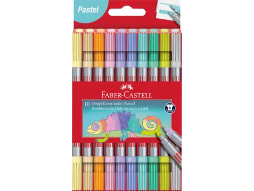 Viltstift Faber-Castell Duo 10 stuks pastel