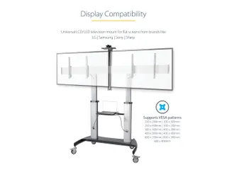 Dual TV Standaard op Wielen voor 37-60 Inch VESA TV's - 14