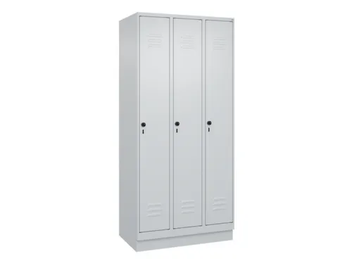locker,HxBxD 1950x900x500mm,3vak,vak B 300mm,draaigrendel,sokkel