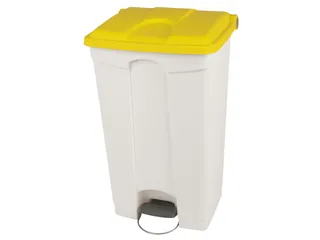 pedaalemmer,1x90l,HxBxD 820x500x412mm,romp PP wit,deksel PP geel - 1