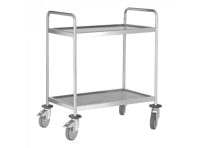 Emga RVS Serveerwagen met 2 bladen 90x50cm 80kg