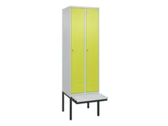 locker met bank,HxBxD 2120x600x815mm,2vak,vak B 300mm,cil.-slot