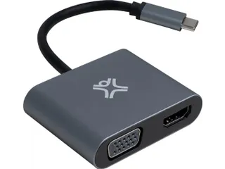 XWH-ACVH-13 XTREMEMAC TYPE-C naar HDMI+VGA adapter grijs - 1