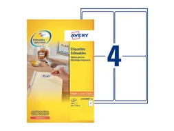 Etiket Avery L4733REV-25 99.1X139mm Afneembaar Wit 100 Stuks