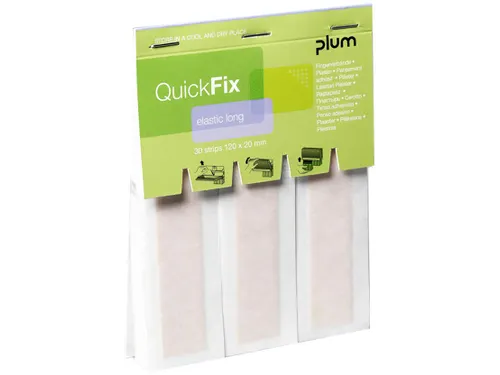Plum QuickFix pleisterdispenser Navulling 30 elastische pleisters XL