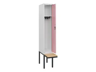locker met bank,HxBxD 1950x300x815mm,1vak,vak B 300mm,cilinderslot - 1