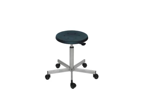 Draaikruk Rvs Zit H 500-690Mm Wielen Zwart PU Gasveer