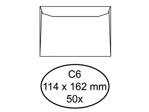 Envelop Quantore Bank C6 114x162mm 80gr wit Gegomd