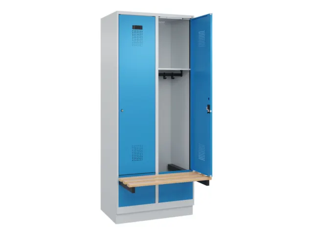locker met bank,HxBxD 1950x800x815mm,2vak,vak B 400mm,cilinderslot