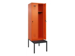 locker met bank,HxBxD 2120x600x815mm,2vak,vak B 300mm,draaigrendel