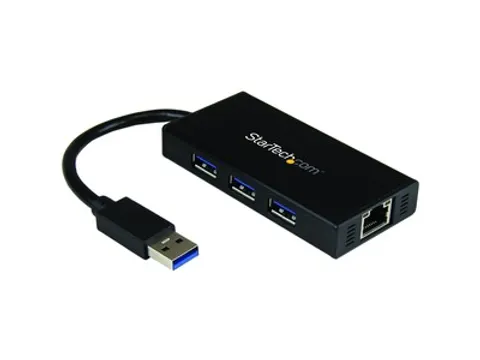 Draagbare USB 3.0 Hub met Gigabit Ethernet