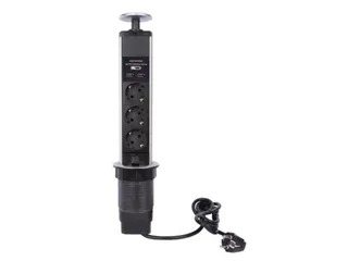 POP-UP Stekkerblok Met 3 Stopcontacten - 2 x USB - Randaarde - 1