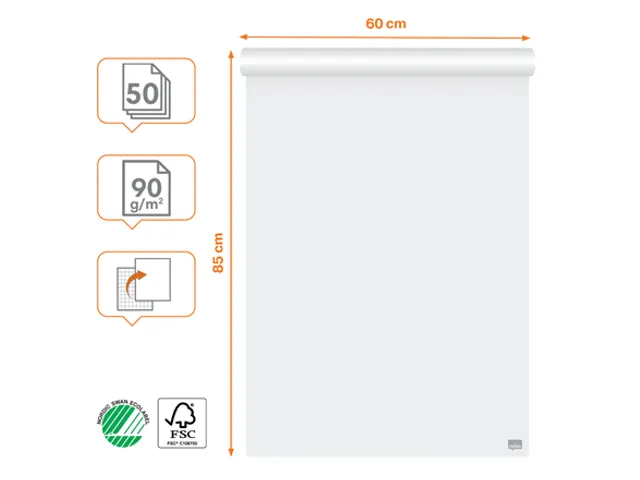 Papier pour chevalet de conférence Nobo Premium 60x85cm double face r