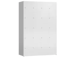 Lockerkast 1800x1185x500mm 4x5 vakken cilinderslot, sokkel, RAL9003