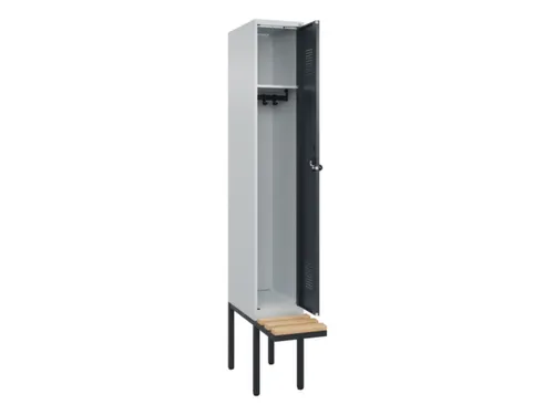 locker met bank,HxBxD 2120x300x815mm,1vak,vak B 300mm,draaigrendel