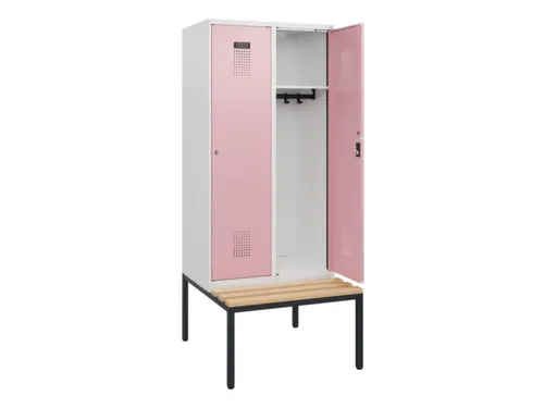 locker met bank,HxBxD 1950x800x815mm,2vak,vak B 400mm,cilinderslot