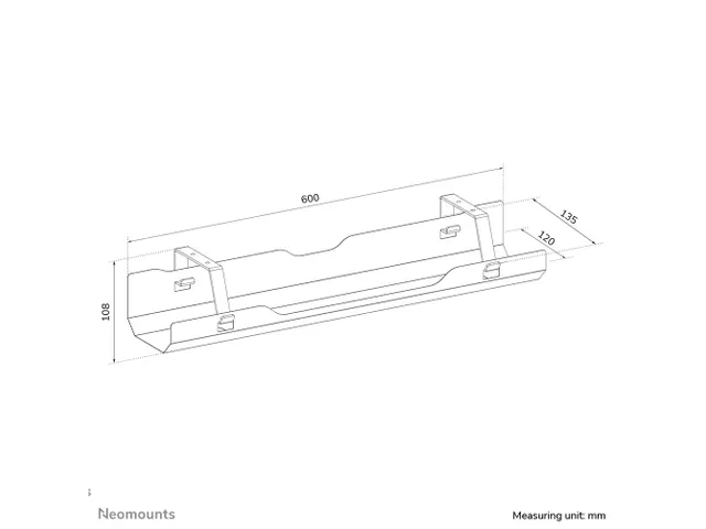Neomounts ADS07-122WH Kabelgoot - max 5 kg - schroefbevestiging - univ