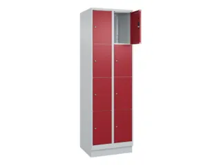 lockerkast,HxBxD 1950x600x500mm,2x4vakken,vak B 300mm,cil.-slot,sokkel - 1