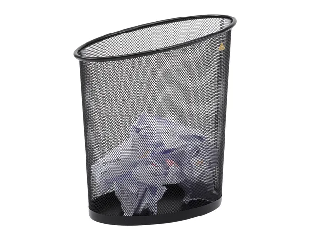 Corbeille à papier Alba Mesh 18 litres, en treillis métallique noir