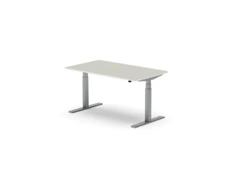 Elektrisch ihv bureau,HxBxD 650-1310x1400x800mm,blad lichtgrijs